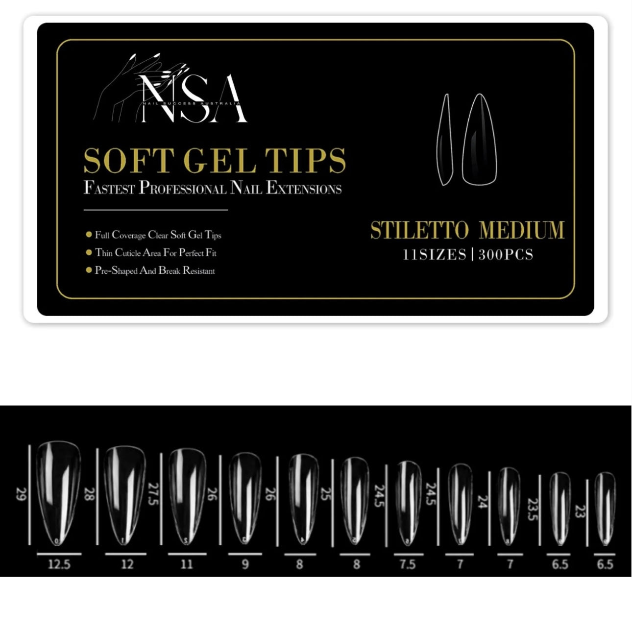 Stiletto Gel Extensions - 300 box