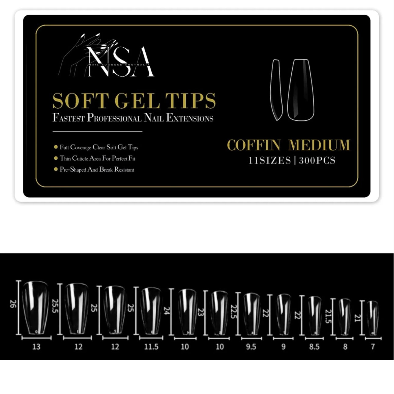 Coffin Gel Extensions - 300 box