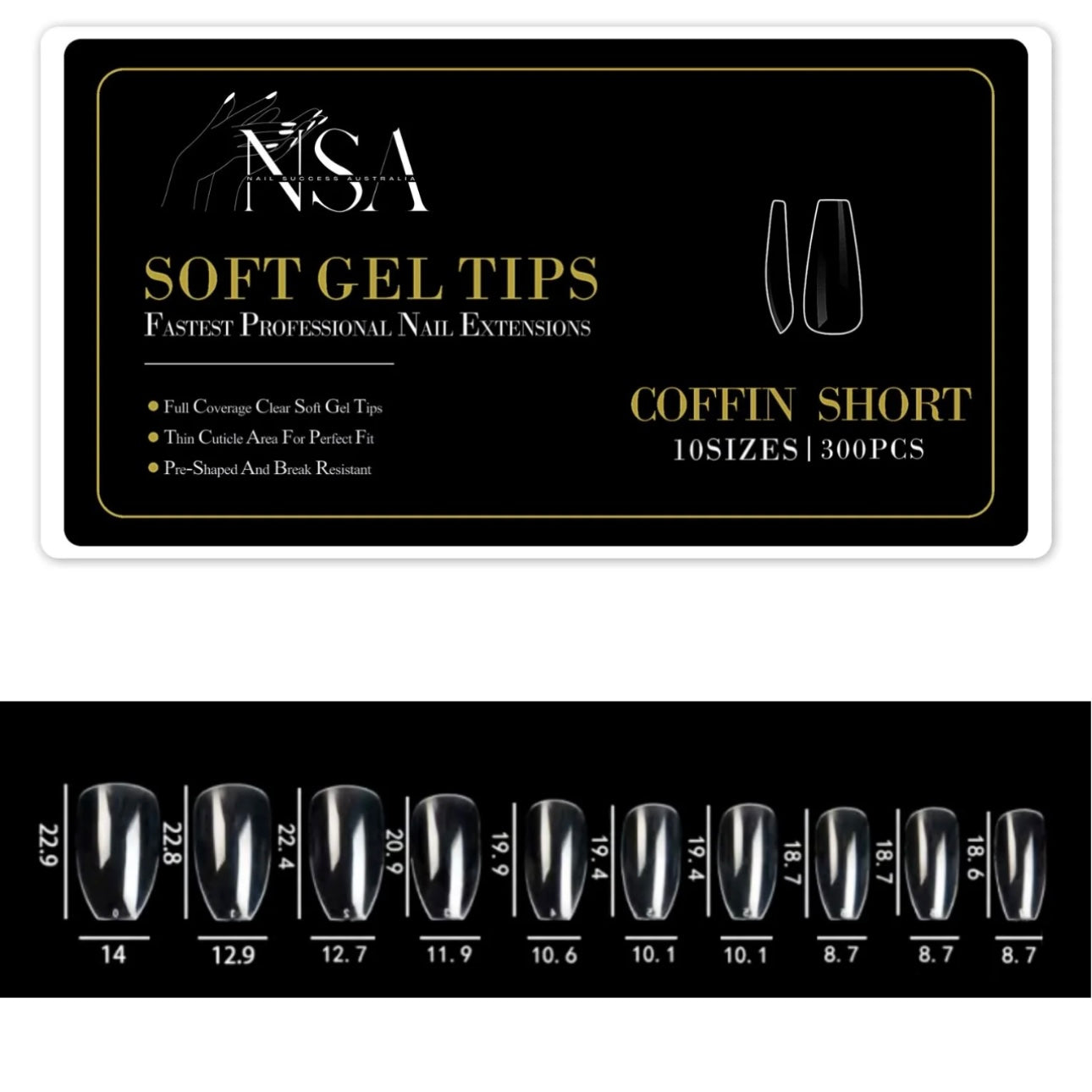 Coffin Gel Extensions - 300 box