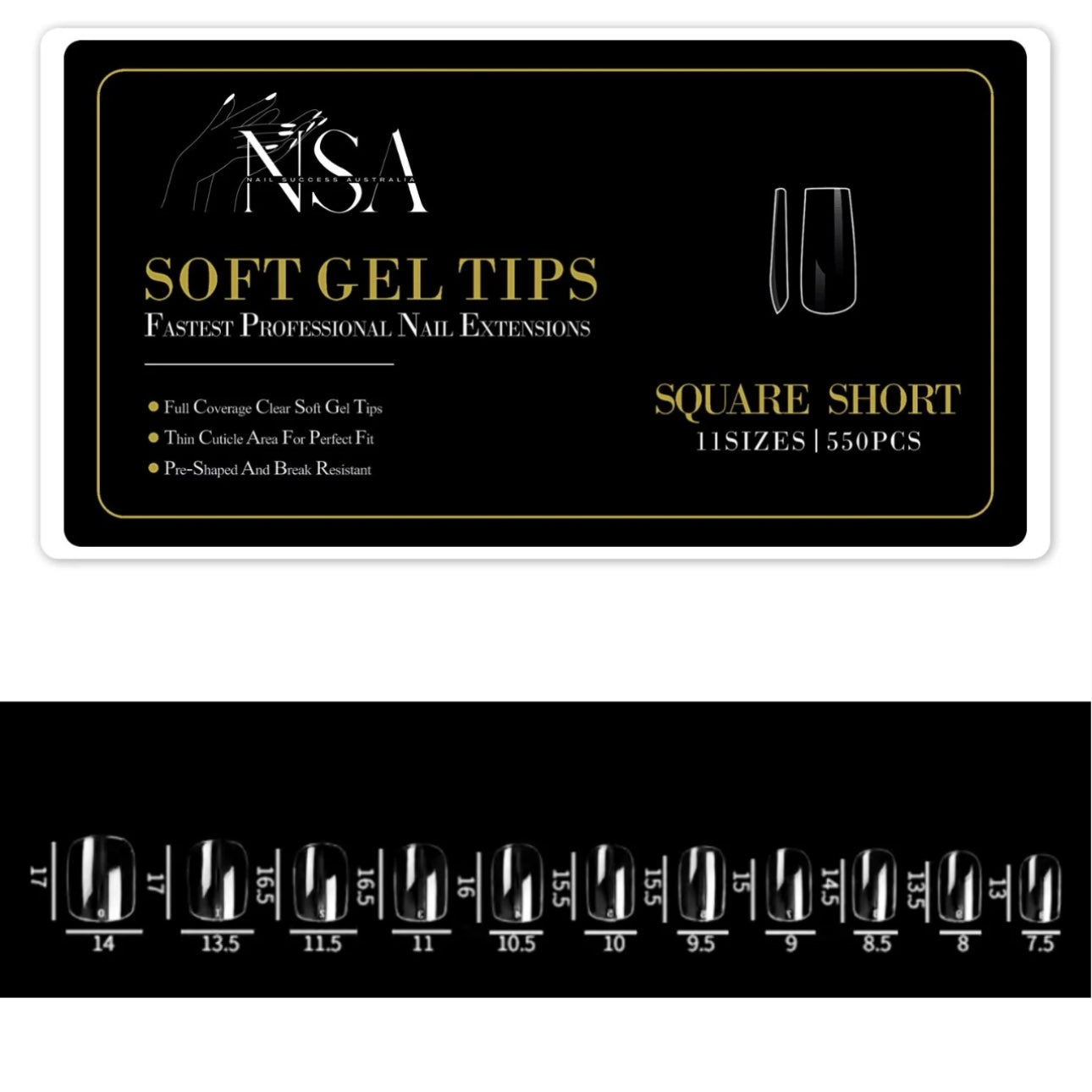 Square Gel Extensions - 300 box